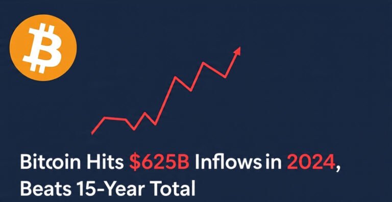 Bitcoin Hits $625B Inflows in 2024