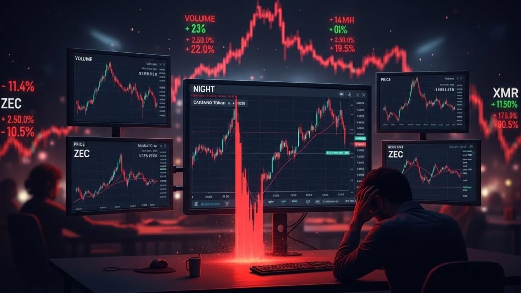 Crypto Markets Today: Cardano-based NIGHT crashes, ZEC, XMR also drop Crypto markets today