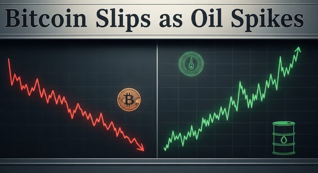 Bitcoin Slips as Oil Spikes